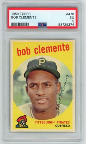 1959 Topps #478 Roberto Clemente PSA 5 EX Well Centered