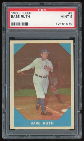 1960 Fleer Baseball Greats #3 Babe Ruth PSA 9 MINT