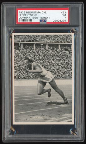 1936 Reemstma #33 Jesse Owens RC Olympia 1936 - Band II PSA 7 NM