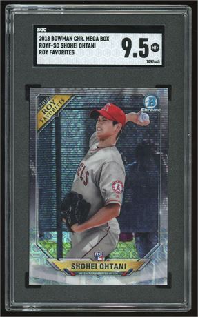 2018 Bowman Chrome Mega Box Shohei Ohtani RC ROY Favorites SGC 9.5 MT+