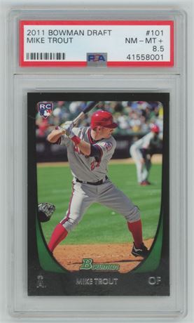 2011 Bowman Draft #101 Mike Trout RC PSA 8.5 NMMT+