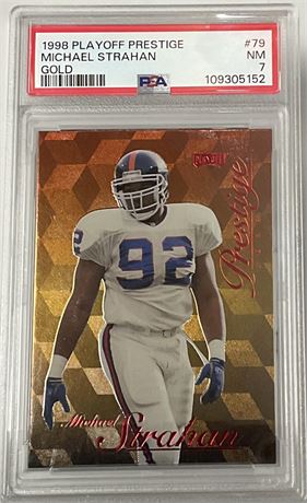 1998 Playoff Prestige #79 Michael Strahan Gold 8/25 PSA 7 NM