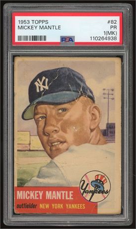 1953 Topps #82 Mickey Mantle PSA 1(MK)