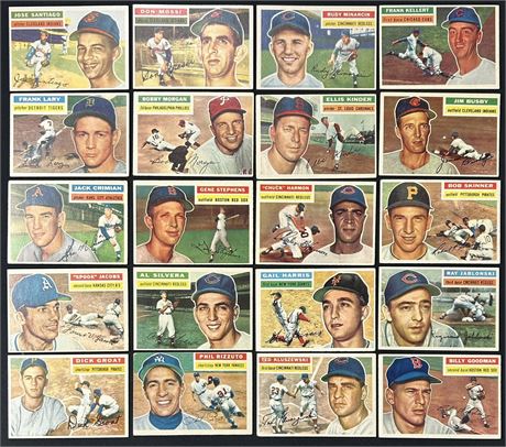 1956 Topps Lot (20 Cards) VGEX no Creases  w/ Groat, Rizzuto and Kluszewski