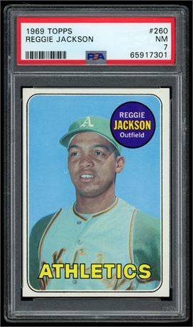 1969 Topps #260 Reggie Jackson RC PSA 7 NM