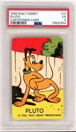 1956 Walt Disney #13 Pluto Cartooning Card PSA 5 EX Pop 5 Only 18 Higher
