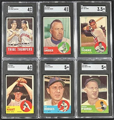 1963 Topps SGC Graded Stars Lot (6) w Snider Kaat Ford ETC