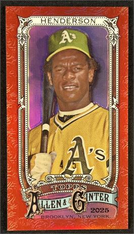 2025 Topps Allen & Ginter #25 Rickey Henderson Chrome Mini 4/5