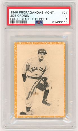 1946 Propagandas Monteil #71 Joe Cronin Los Reyes Del Deporte PSA 1