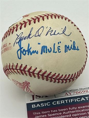 Negro League Multi-Signed Official 1992 World Series Ball (JSA) w/ Buck O'Neil+4