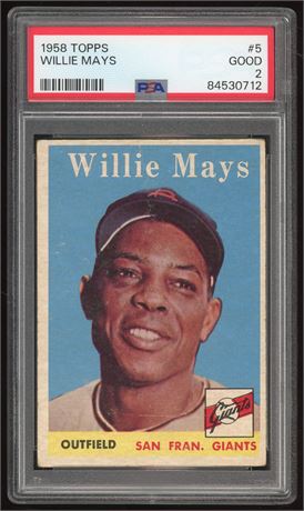 1958 Topps #5 Willie Mays PSA 2 GOOD