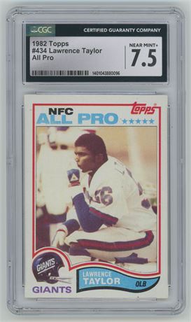 1982 Topps #434 Lawrence Taylor All Pro RC CGC 7.5 NM+