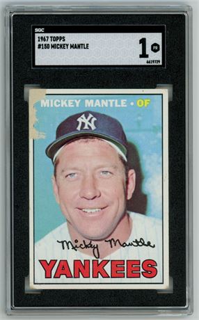 1967 Topps #150 Mickey Mantle SGC 1 POOR