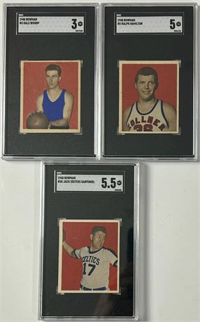 1948 Bowman Basketball SGC Graded Rookie Lot (3)