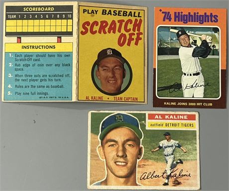 1956-75 Al Kaline Lot Low Grade (3)