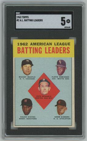 1963 Topps #2 AL Batting Leaders SGC 5 EX