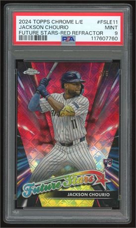 2024 Topps Chrome Logofractor Edition Jackson Chourio RC 2/5 PSA 9 MINT
