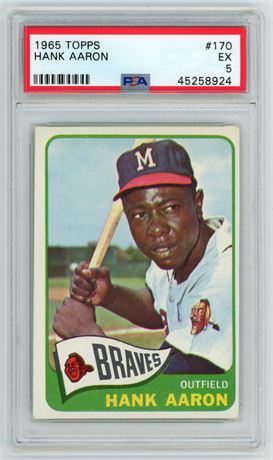 1965 Topps #170 Hank Aaron PSA 5 EX