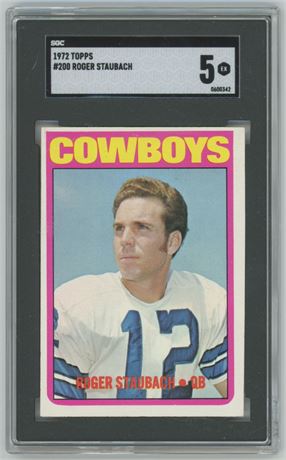 1972 Topps #200 Roger Staubach RC SGC 5 EX