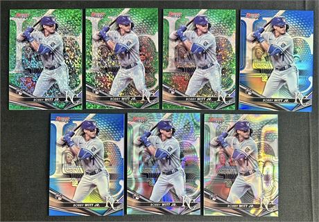 2022 Bowman Best #13 Bobby Witt Jr RC Numbered Refractor Lot (7)