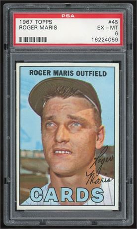 1967 Topps #45 Roger Maris PSA 6 EXMT