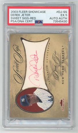 2003 Fleer Showcase Derek Jeter Sweet Sigs Red 5/50 PSA 5 Auto Authentic
