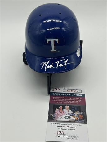 Mark Teixeira Autographed Texas Rangers Mini Helmet JSA