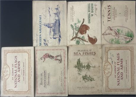 1930's John Player & Sons Complete Set Albums (7) Beautiful Cards
