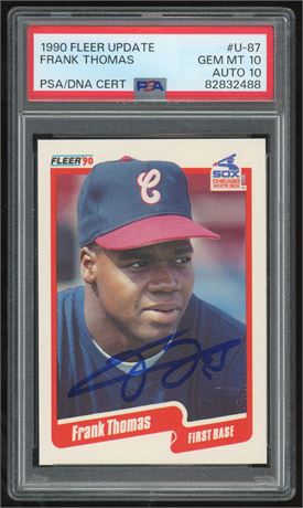 1990 Fleer Update Frank Thomas RC Auto PSA 10 Auto 10