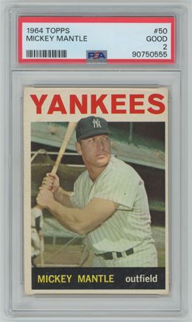1964 Topps #50 Mickey Mantle PSA 2 GOOD