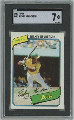 1980 Topps #482 Rickey Henderson RC SGC 7 NM