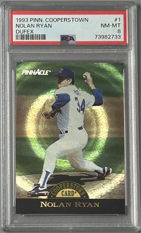 1993 Pinnacle Cooperstown #1 Nolan Ryan Dufex PSA 8 NMMT - Rare (READ)