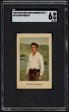 1962 Dutch Gum Card Numbered Set 4 #373 Elvis Presley SGC 6