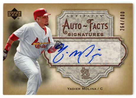 2006 Upper Deck Yadier Molina 264/800 Auto Facts Signatures