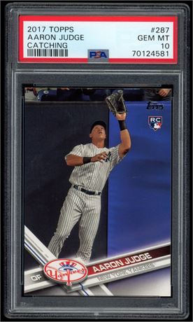 2017 Topps #287 Aaron Judge Catching RC PSA 10 GEMMT