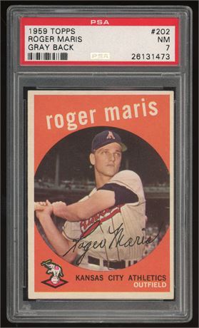 1959 Topps #202 Roger Maris Gray Back PSA 7 NM