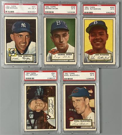 1952 Topps High # PSA 4-5.5 Graded Lot (5)