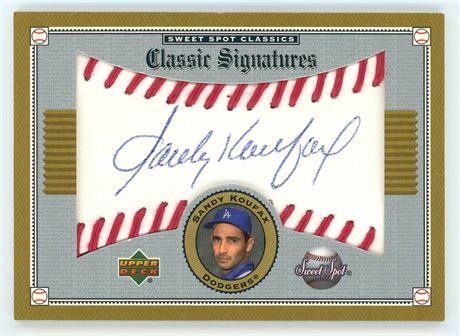 2002 Upper Deck Sweet Spot Classics Sandy Koufax Classic Signatures Beauty!