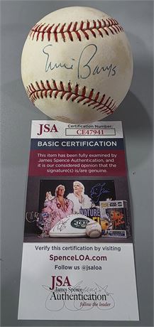 Ernie Banks Autographed Official National League Baseball JSA