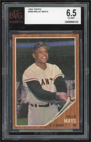 1962 Topps #300 Willie Mays BVG 6.5 EXMT+