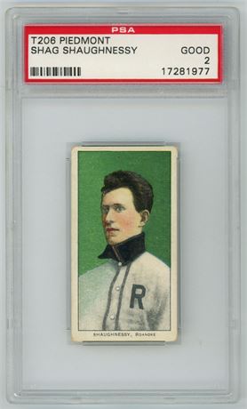 1909-11 T206 Piedmont Shag Shaughnessy PSA 2 GOOD Centered