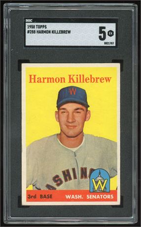 1958 Topps #288 Harmon Killebrew SGC 5 EX