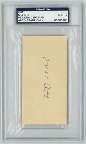 Mel Ott Cut Auto PSA/DNA Certified Auto Grade 9 MINT
