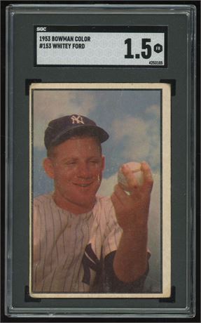 1953 Bowman #153 Whitey Ford SGC 1.5 FAIR READ