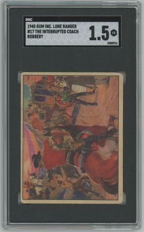 1940 Gum Inc Lone Ranger #17 The Interrupted Coach Robbery SGC 1.5 FAIR
