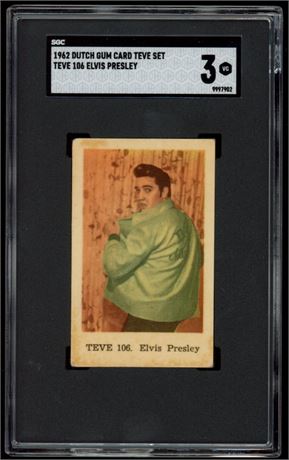 1962 Dutch Gum Card #106 Teve Set Elvis Presley SGC 3
