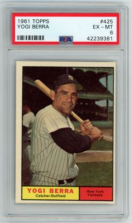 1961 Topps #425 Yogi Berra PSA 6 EXMT