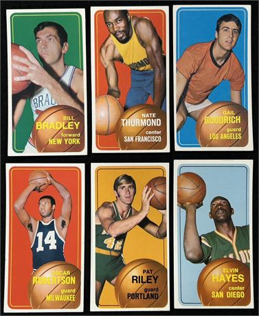 1970 Topps Basketball Star Lot (6) EX Average Condition