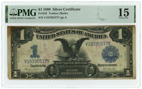 1899 Fr#233 $1 Teehee/Burke Silver Certificate PMG 15 Choice Fine