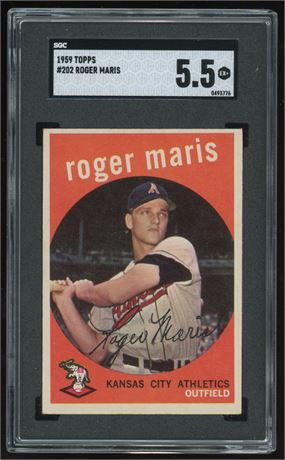 1959 Topps #202 Roger Maris SGC 5.5 EX+